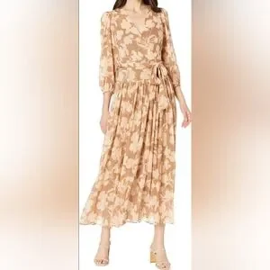 Calvin Klein 3/4 Sleeve Maxi Dress, Size 4