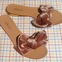 Glister Velvet Slide Sandals, 8