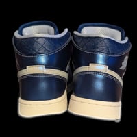 Gallery image 3 for Air Jordan 1 Mid SE Metallic Blue Quilted Basketball Shoes