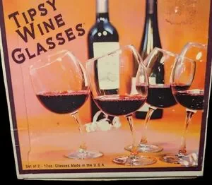 Tipsy Wine Glasses Set of 2