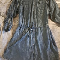 Gallery image 4 for Ava & Viv Plus Size Chambray Shirtdress