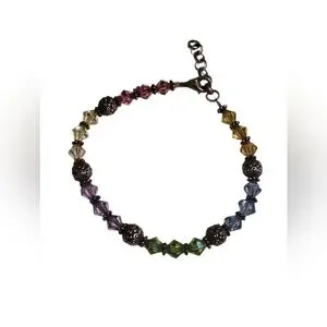 Glass Beads/925 Silver Bracelet