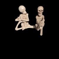 Halloween Decor, Set of Skeletons in Yoga Poses