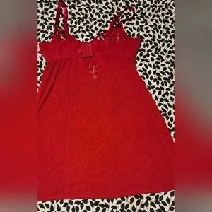 Gallery image 1 for Cacique Red Sheer Nightie