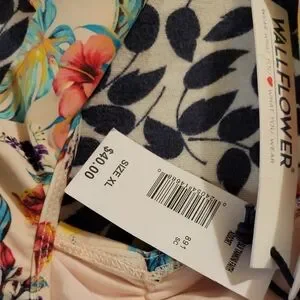 Wallflower Tropical Floral Print Bikini Top