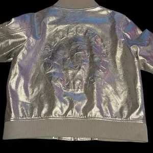 Gallery image 2 for Karl Lagerfeld Metallic Silver Bomber Jacket
