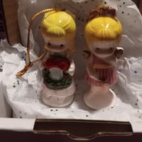 Vintage Joan Walsh Anglund Xmas Ornaments, Set