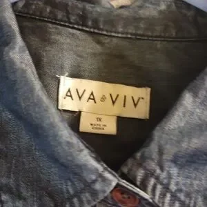 Gallery image 4 for Ava & Viv Denim Shirtdress, 1X