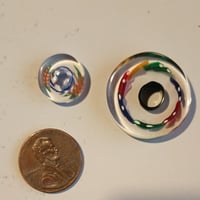 Set of 2 Handcrafted Glass Disc Beads