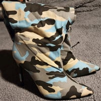 Gallery image 6 for FashionNova Boot Camp Knee High Camo Boots w/Drawstring