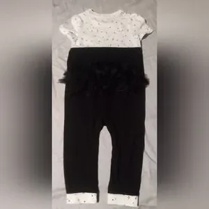 Gallery image 1 for Cat & Jack Black Cat Full Length Onesie, 18 Mos