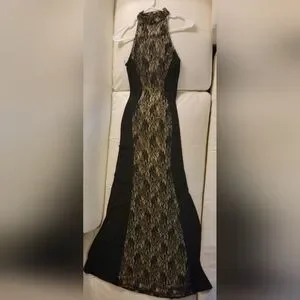 Gallery image 4 for A'GACI Black Dress w/Lace Panel