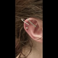 Gallery image 5 for 925 Pierced Earring Cuff w/Cubic Zirconia