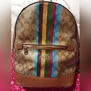 Coach Kenley Signature Backpack w/Stripe