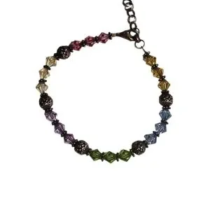 Gallery image 2 for Glass Beads/925 Silver Bracelet
