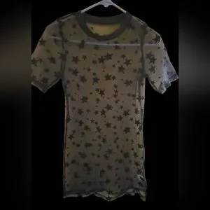 Gallery image 1 for SHEIN Sheer Star Print Top