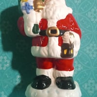 Gallery image 2 for Porcelain Santa Claus Holiday Ornament
