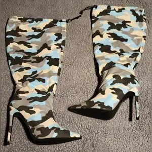 Camouflage Stiletto Boots