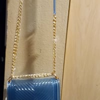 Gallery image 3 for Blue plastic crossbody purse