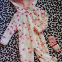 Laura Ashley Hooded Onesie & Nordstrom Socks