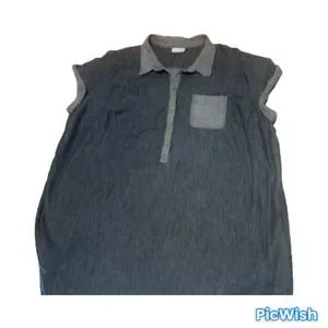 Gallery image 2 for Plus Size Women's Denim Shirt Dress, 4X