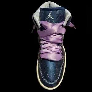 Gallery image 5 for Air Jordan 1 Mid SE Metallic Blue Quilted Sneakers