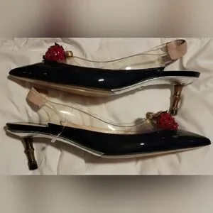 Gallery image 2 for Gucci Eleanor Strawberry Plexi Slingbacks, 36.5