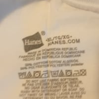 Gallery image 1 for Hanes 4 White Tees, Youth Size XL