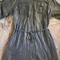 Gallery image 2 for Ava & Viv Plus Size Chambray Shirtdress