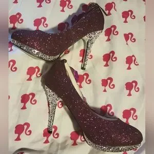 Gallery image 2 for Get More Beauty Glitter Platform Stiletto High Heeled Shoes