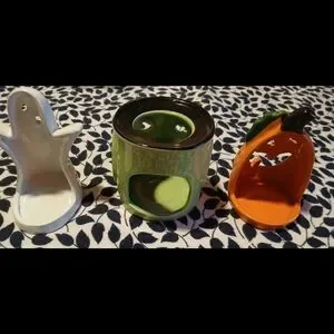 Gallery image 1 for Halloween Decor 3-Piece Ceramic Candle Holders