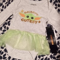 Happy Threads Baby Yoda Onesie w/Tulle Skirt