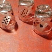 Hearts & Spades Playing Card Shotglasses, Set of 5