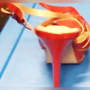 Gallery image 2 for OFFICE LONDON Red Patent Leather Strappy Platform Sandals