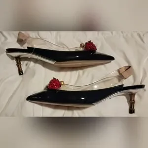 Gallery image 1 for Gucci Eleanor Strawberry Plexi Slingbacks, 36.5