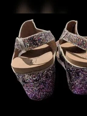 Gallery image 3 for Corkys Carley Wedge Sandal in Confetti Glitter