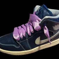 Gallery image 6 for Air Jordan 1 Mid SE Metallic Blue Quilted Basketball Shoes