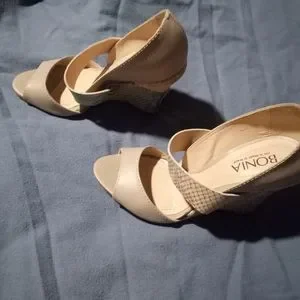 Gallery image 3 for BONIA Strappy Wedge Heels, Size 4