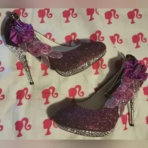 Gallery image 1 for Get More Beauty Glitter Platform Stiletto High Heeled Shoes